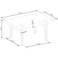 Jedálenský stôl JOHAN - 170x90x76 cm - dub san remo + čierna