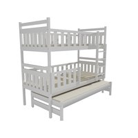 Detská poschodová posteľ s prístelkou z MASÍVU 200x80cm bez šuplíku - PPV008