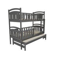 Detská poschodová posteľ s prístelkou z MASÍVU 200x90cm bez šuplíku - PPV014