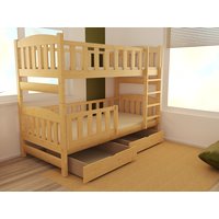 Detská poschodová posteľ z MASÍVU 200x80cm bez šuplíku - PP013