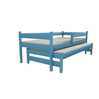 Detská posteľ s výsuvnou prístelkou z MASÍVU 200x80cm so zásuvkou - DPV017