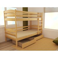 Detská poschodová posteľ z MASÍVU 180x80cm so zásuvkou - PP018