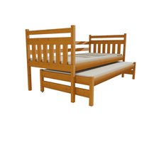 Detská posteľ s výsuvnou prístelkou z MASÍVU 200x80cm bez šuplíku - DPV029