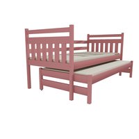 Detská posteľ s výsuvnou prístelkou z MASÍVU 200x80cm so zásuvkou - DPV029