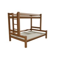 Detská poschodová posteľ s rozšíreným spodným lôžkom z masívu ROBUST 8X8 6B - 200x80/120 cm