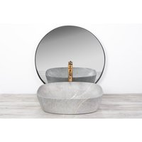 Keramické umývadlo MAXMAX Rea FREJA - šedé - imitácia kameňa