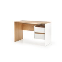 Písací stôl FEEBEE so zásuvkami - biely / dub zlatý