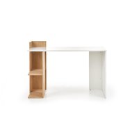 Písací stôl FINE s policami - biely / dub zlatý