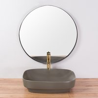 Keramické umývadlo Gizela 50 cm - šedé matné