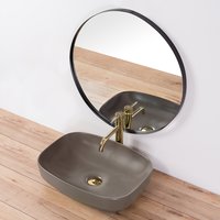 Keramické umývadlo Gizela 50 cm - šedé matné