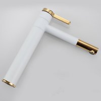 Umývadlová batéria MAXMAX Rea SMART - vysoká - bielo / zlatá