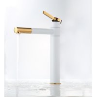 Umývadlová batéria MAXMAX Rea SMART - vysoká - bielo / zlatá