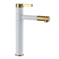 Umývadlová batéria MAXMAX Rea SMART - vysoká - bielo / zlatá