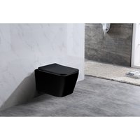 Závesné WC RIMLESS TEO SLIM - čierne lesklé + Duroplast sedátko, 30854070