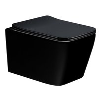 Závesné WC RIMLESS TEO SLIM - čierne lesklé + Duroplast sedátko, 30854070