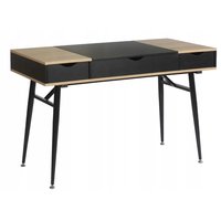 Písací stôl LOFT so zásuvkami - dub sonoma / čierna