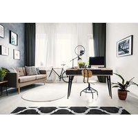 Písací stôl LOFT so zásuvkami - dub sonoma / čierna