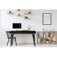 Písací stôl LOFT so zásuvkami - dub sonoma / čierna