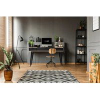 Písací stôl LOFT so zásuvkami - dub sonoma / čierna