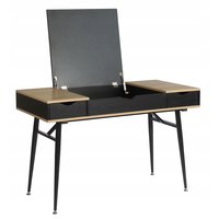 Písací stôl LOFT so zásuvkami - dub sonoma / čierna