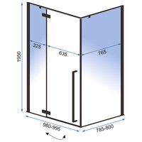 Sprchovací kút MAXMAX Rea Fargo Black 80x100 cm