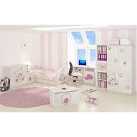 Detská posteľ s výrezom MAČIČKA - ružová 140x70 cm + matrac ZADARMO! [CLONE]