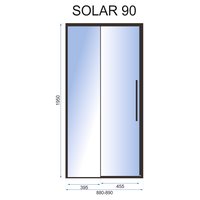 Sprchové dvere MAXMAX Rea SOLAR 90 cm - čierne