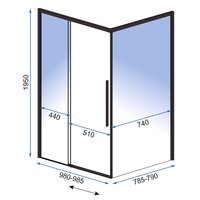 Sprchovací kút MAXMAX Rea SOLAR 100x80 cm - čierny