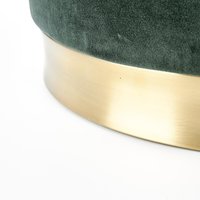 Taburet CLOVER - tmavo zelený + zlatý - látka / oceľ