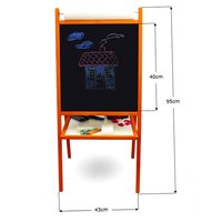 Detská magnetická a kriedová tabuľa s príslušenstvom - oranžová