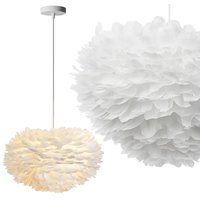 Stropné svietidlo FEATHER - biele perie