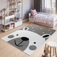 Detský koberec PASTEL ľadový medvedík - sivý - 80x150 cm