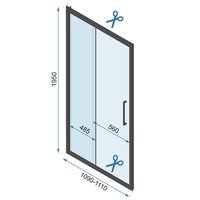 Sprchové dvere MAXMAX Rea RAPID slide 110 cm - čierne