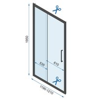 Sprchové dvere MAXMAX Rea RAPID slide 120 cm - čierne