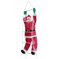 Vianočná svietiace LED dekorácie Santa na rebríku - 240 cm