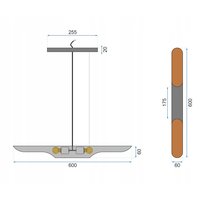 Stropné svietidlo TUBE 60 cm - čierne