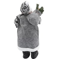 Vianočné dekoratívne figúrka Santa Claus - šedý - 83 cm