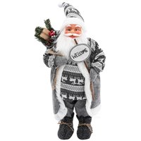 Vianočné dekoratívne figúrka Santa Claus - šedý - 83 cm