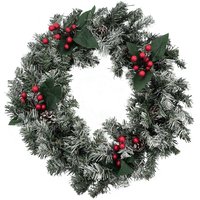 Vianočný veniec s dekoráciami - umelé ihličie - 50 cm