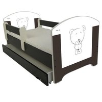 NA SKLADE: Detská posteľ HNEDÝ MACKO bez šuplíka 140x70 cm + 2x krátka zábrana