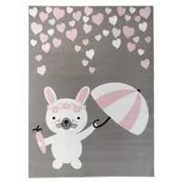 Detský koberec PASTEL králiček - sivý - 120x170 cm