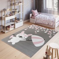 Detský koberec PASTEL králiček - sivý - 120x170 cm