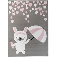 Detský koberec PASTEL králiček - sivý - 120x170 cm