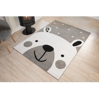 Detský koberec PASTEL ľadový medvedík - sivý - 120x170 cm