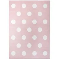 Detský koberec PASTEL bodkami - ružový - 140x200 cm