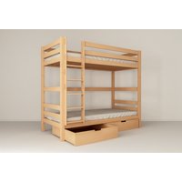 Detská poschodová posteľ z MASÍVU BUK - DANIEL 200x90cm - prírodná