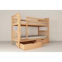 Detská poschodová posteľ z MASÍVU BUK - DAVID 200x90cm - prírodná
