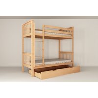 Detská poschodová posteľ z MASÍVU BUK - NICO 200x90cm - prírodná