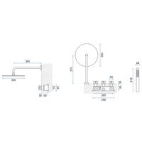 Sprchová podomietková súprava EXIT - zlatá
