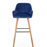 Barová stolička GLAMOUR - modrá / orech